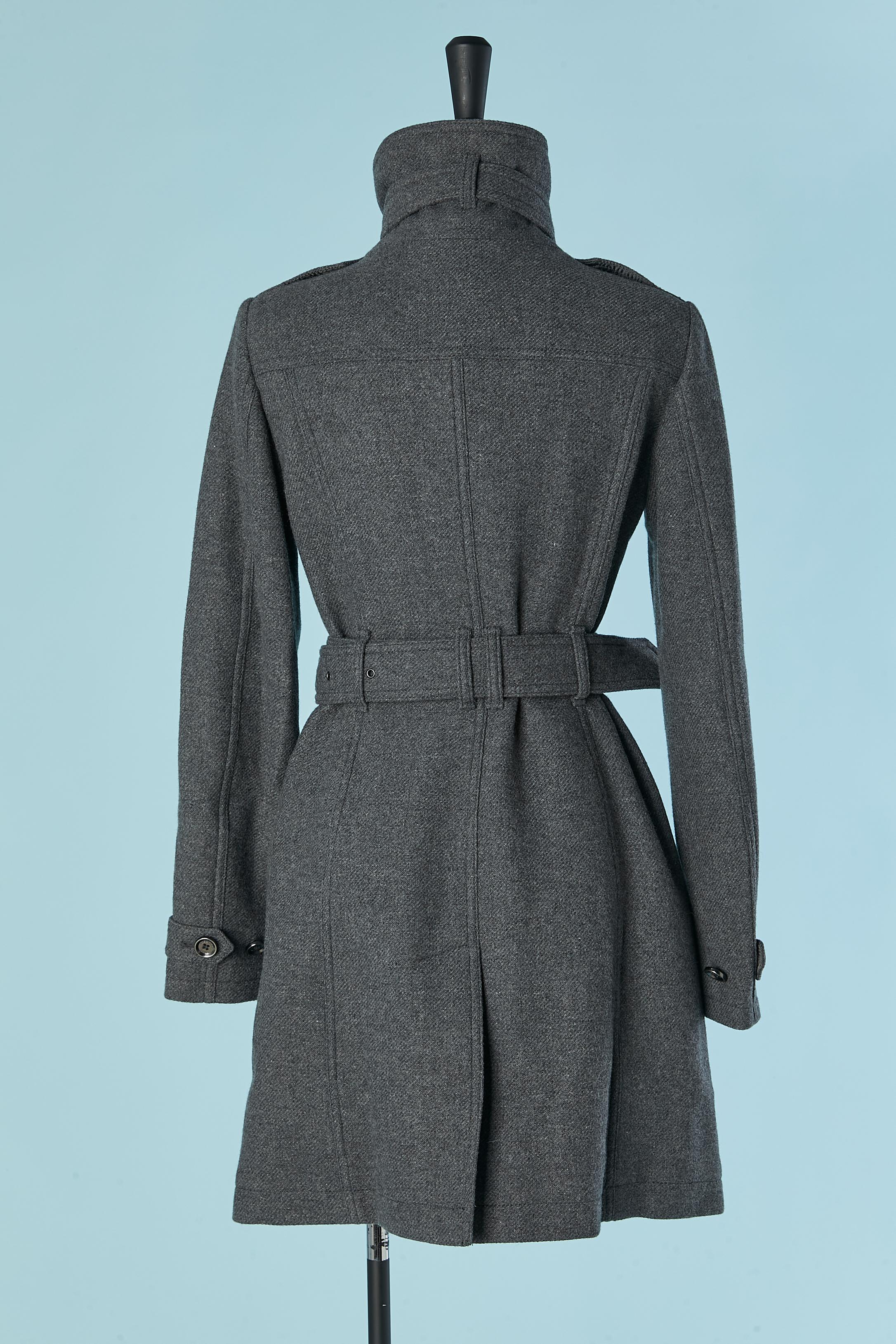 Grey wool single breasted coat BURBERRY BRIT New with tag For Sale 4