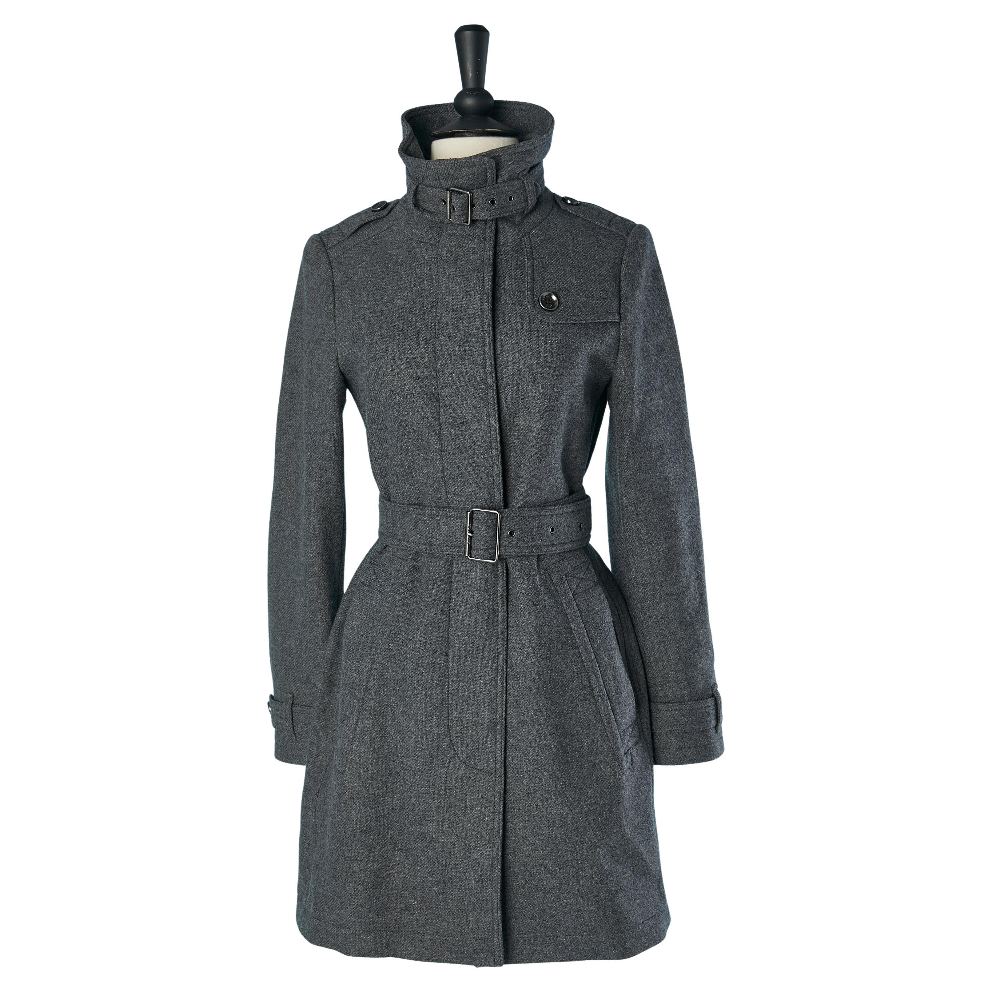 Grey wool single breasted coat BURBERRY BRIT New with tag