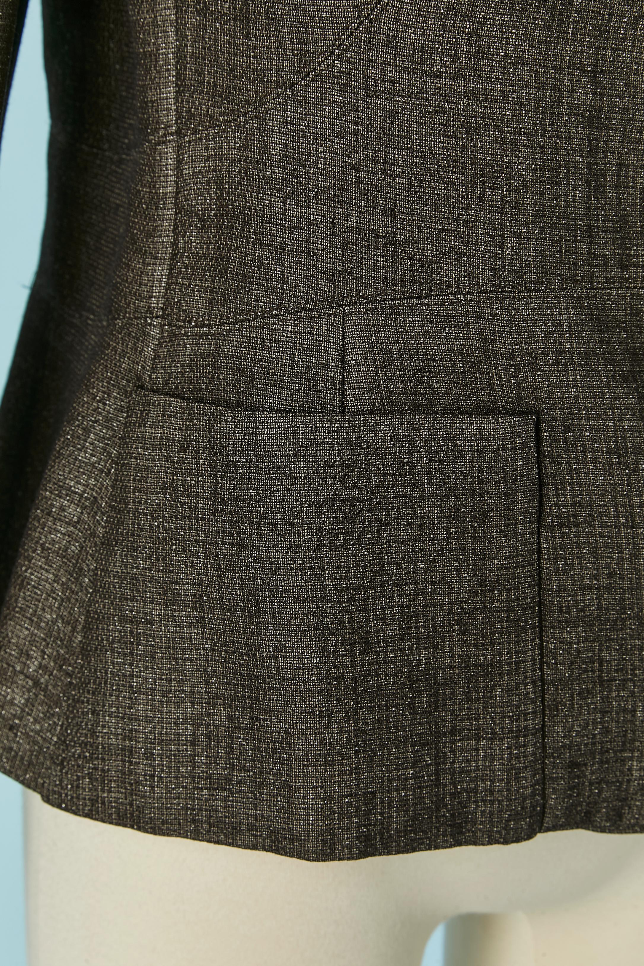 Grey wool single breasted jacket with lurex threads CHANEL Pour femmes en vente