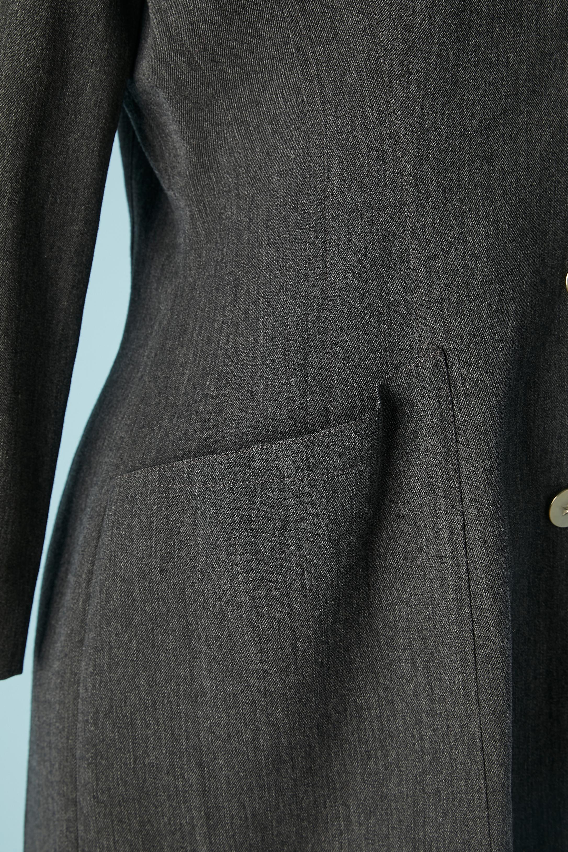 Veste en laine grise à simple boutonnage avec étoile sur Mugler  Pour femmes en vente
