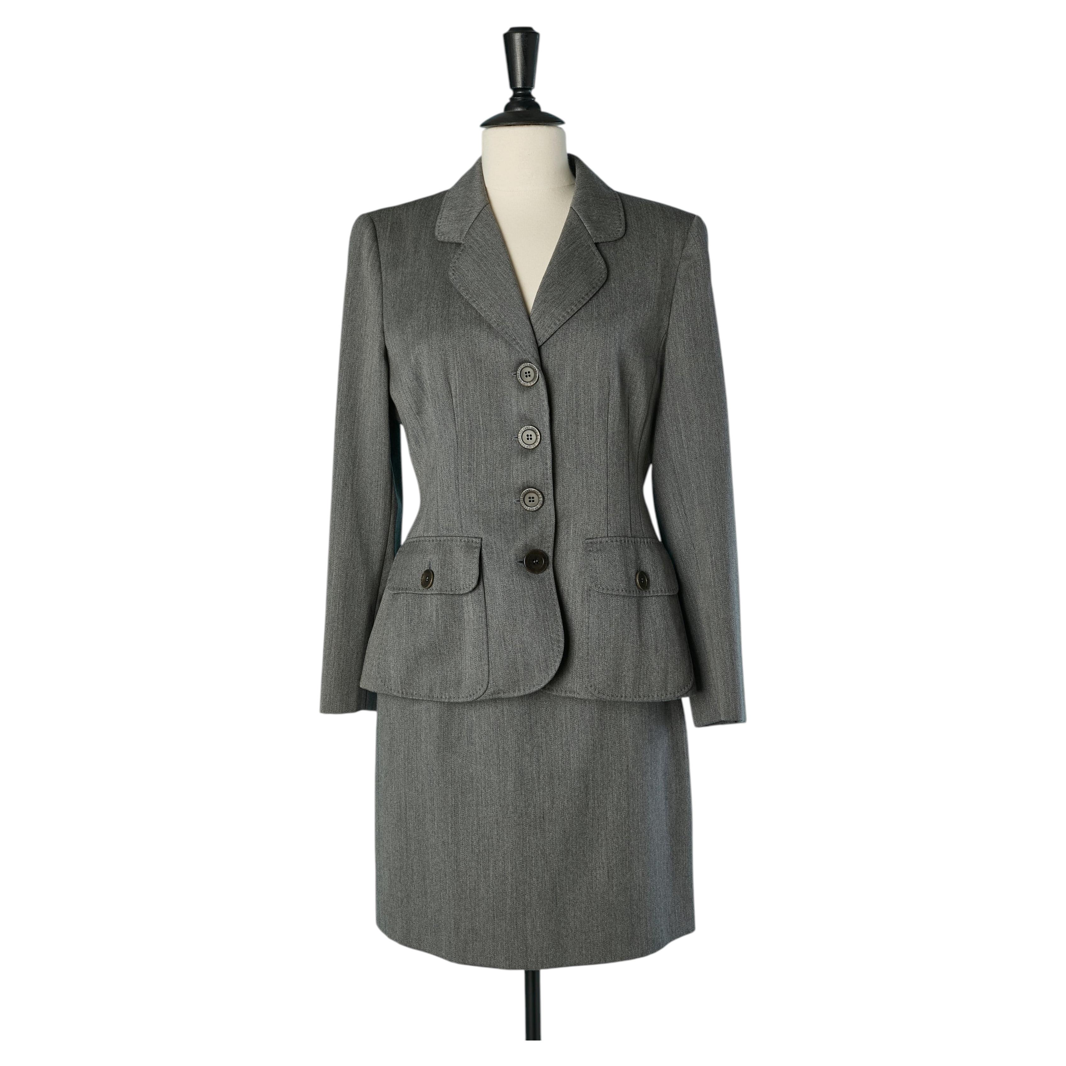 Traje falda lana gris MOSCHINO Cheap & Chic en venta