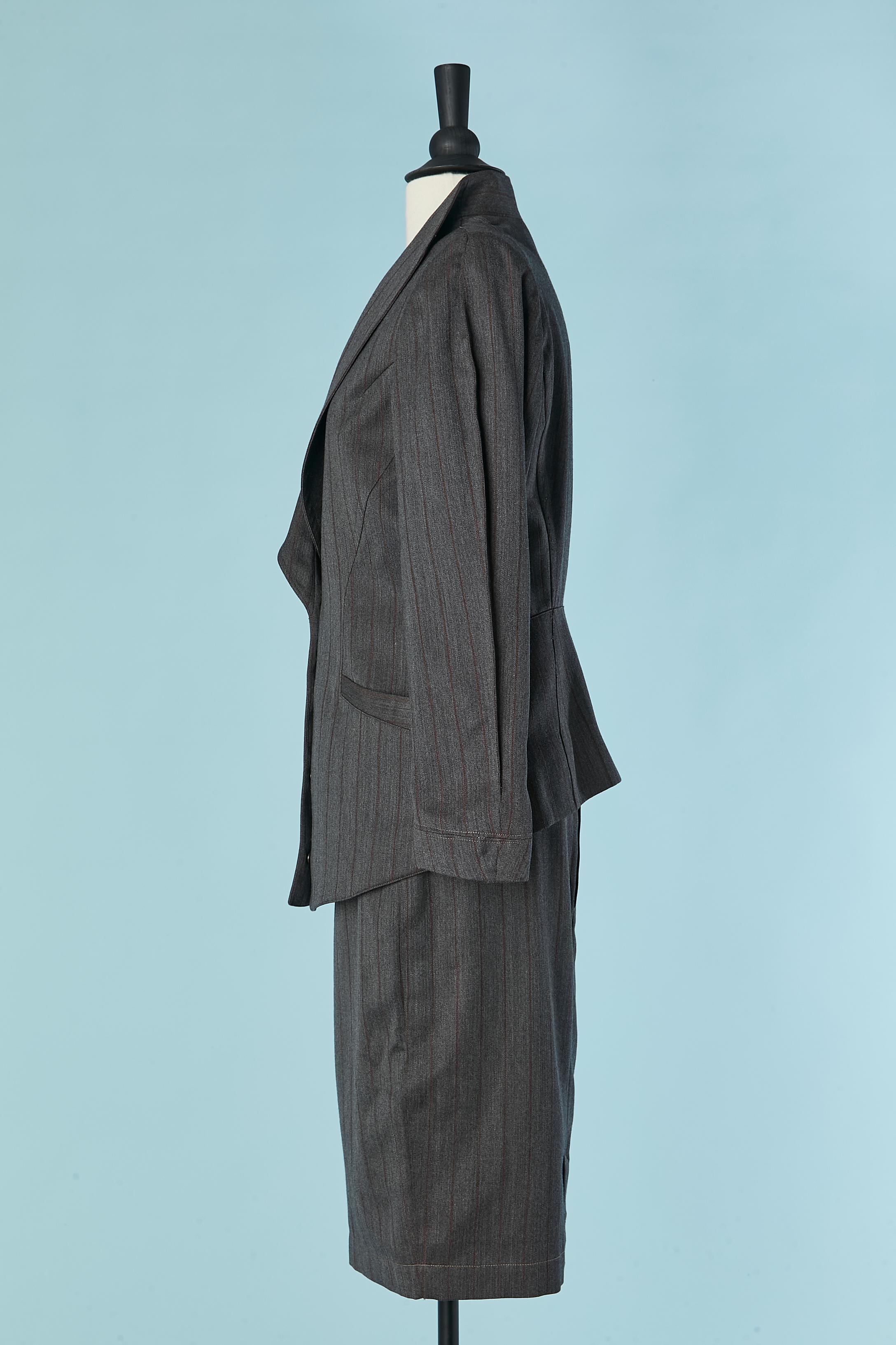 Women's Grey wool skirt suit THIERRY MUGLER For Sale