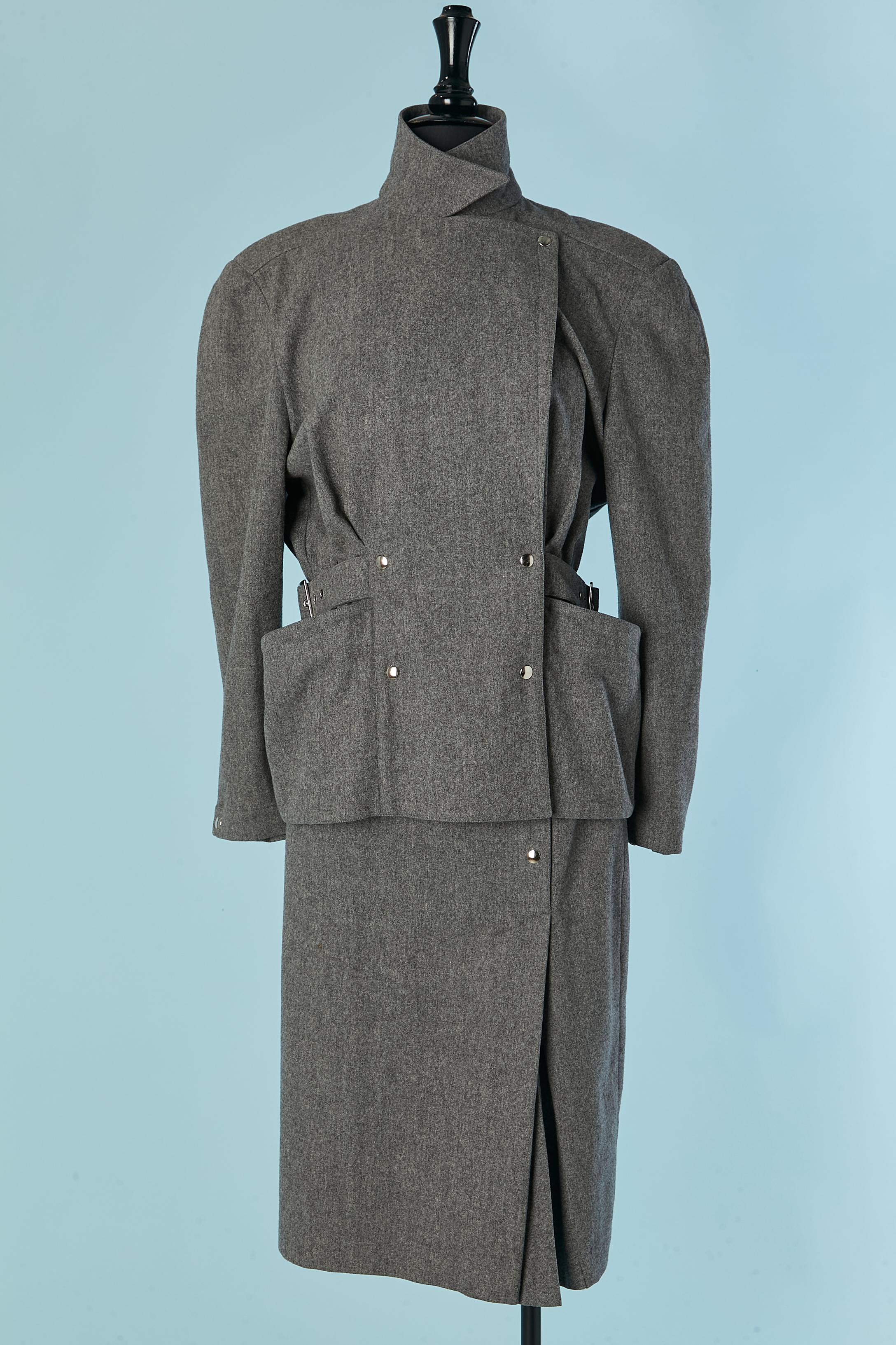 De las mujeres Grey wool skirt-suit THIERRY MUGLER en venta