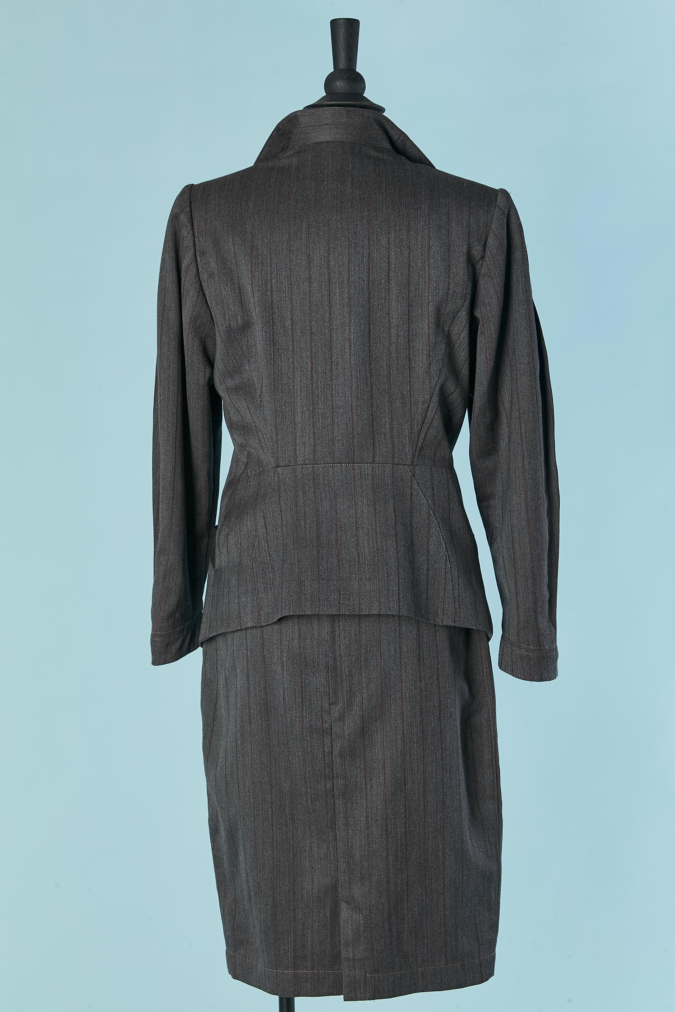 Grey wool skirt suit THIERRY MUGLER For Sale 1