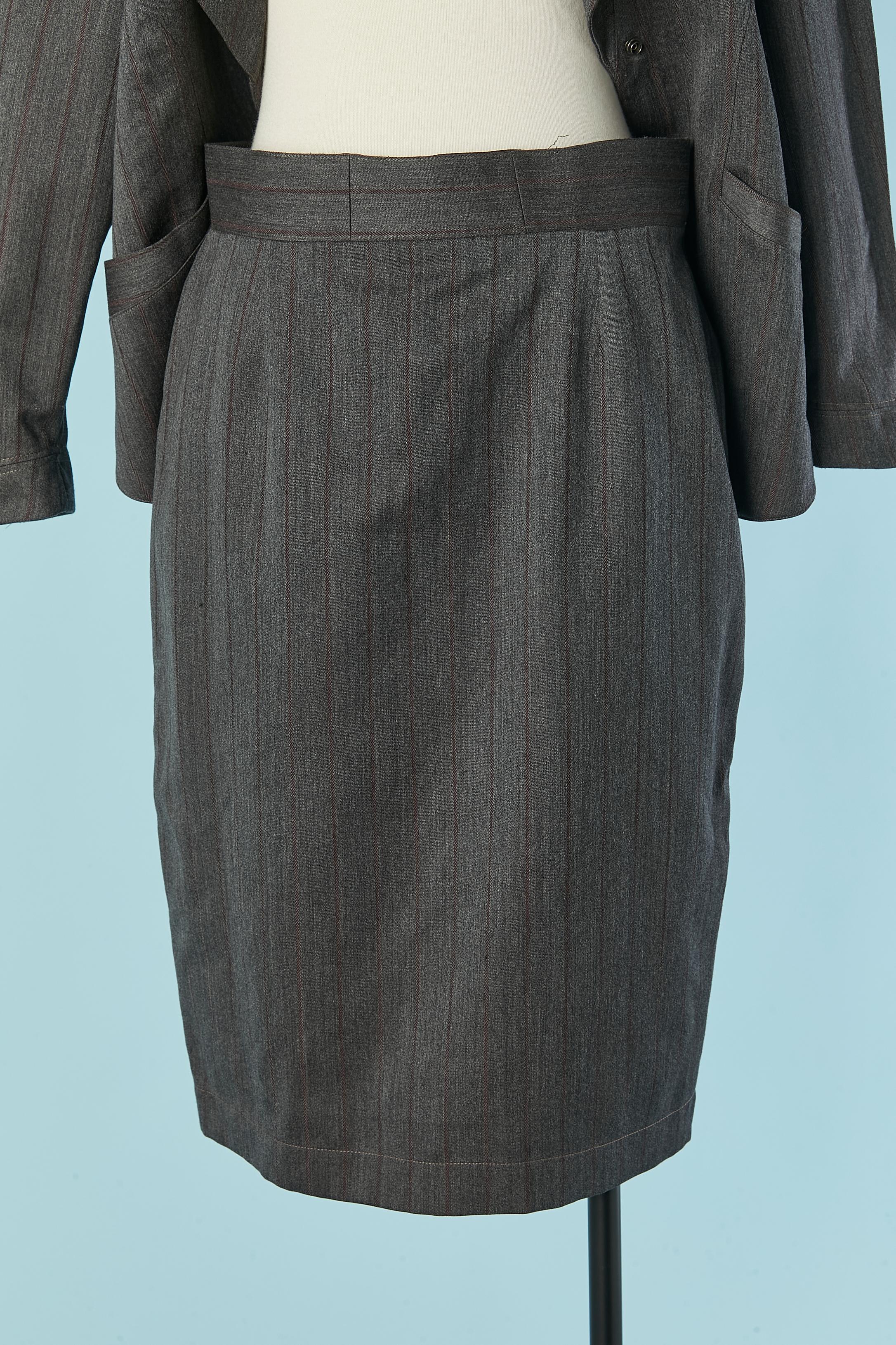 Grey wool skirt suit THIERRY MUGLER For Sale 2