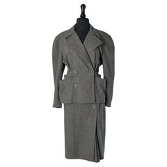 Grey wool skirt-suit THIERRY MUGLER