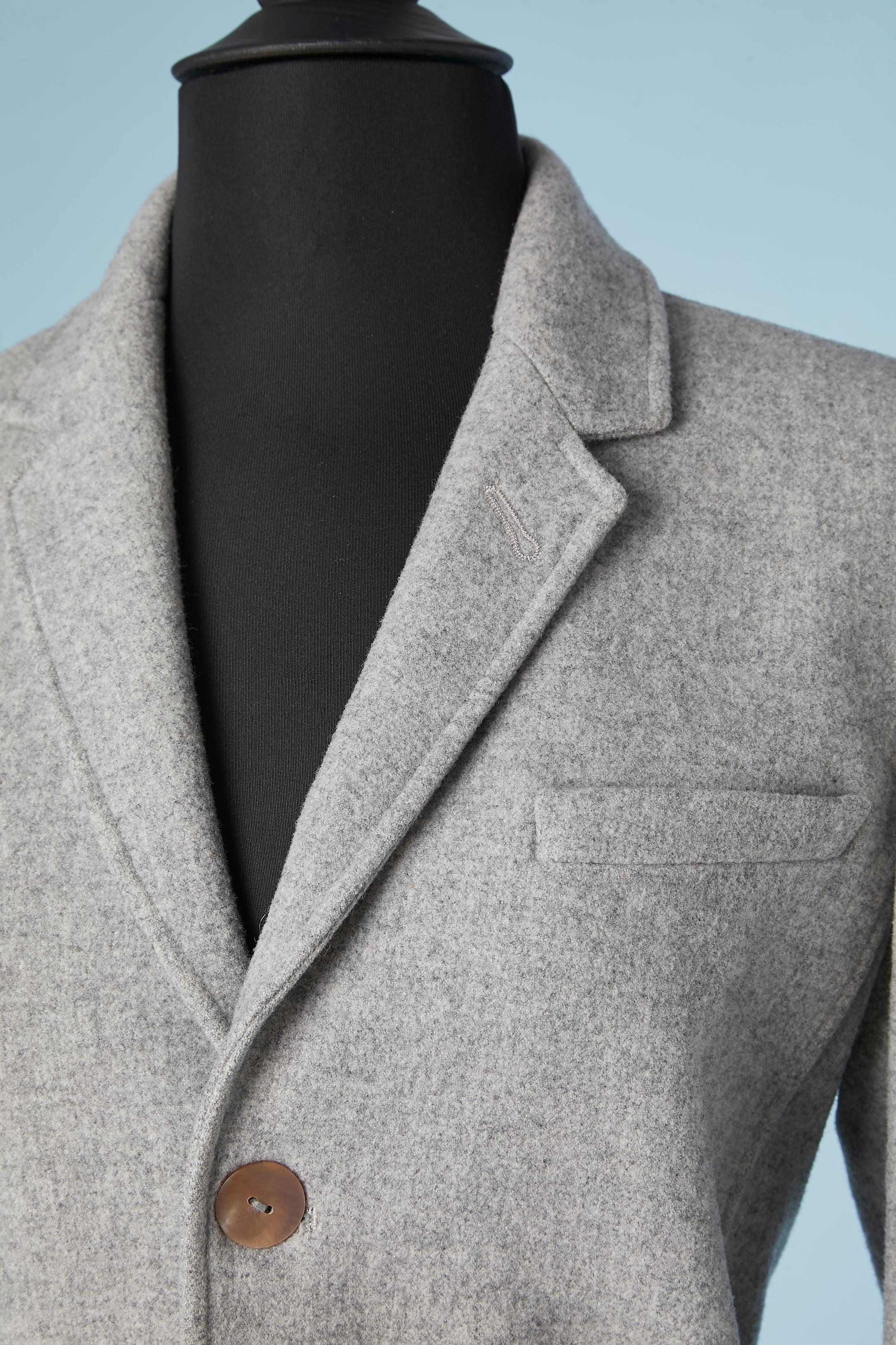 Grey wool skirt suit with 