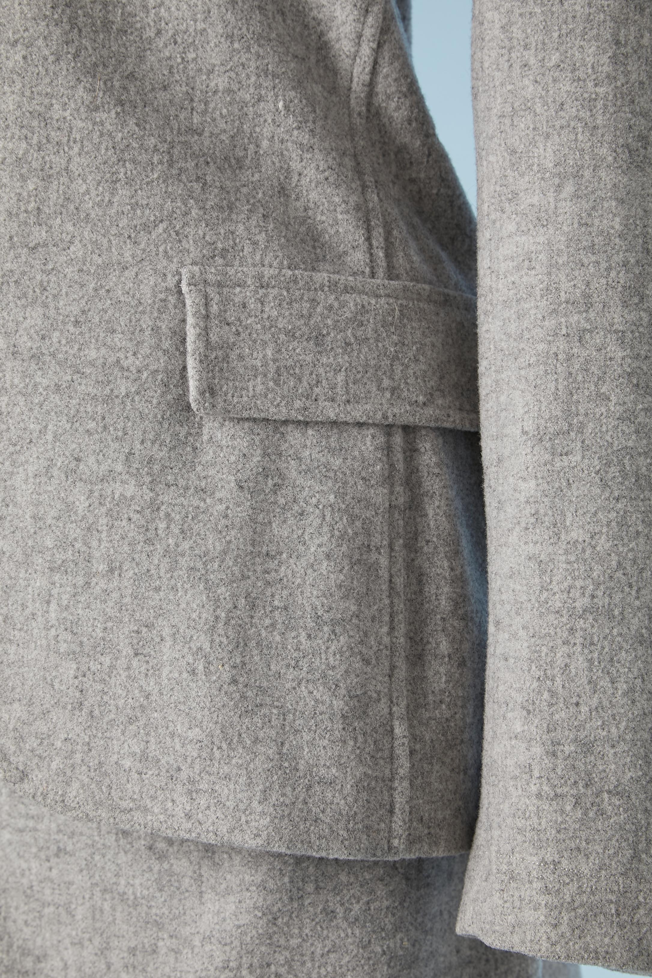 Grey wool skirt suit with 