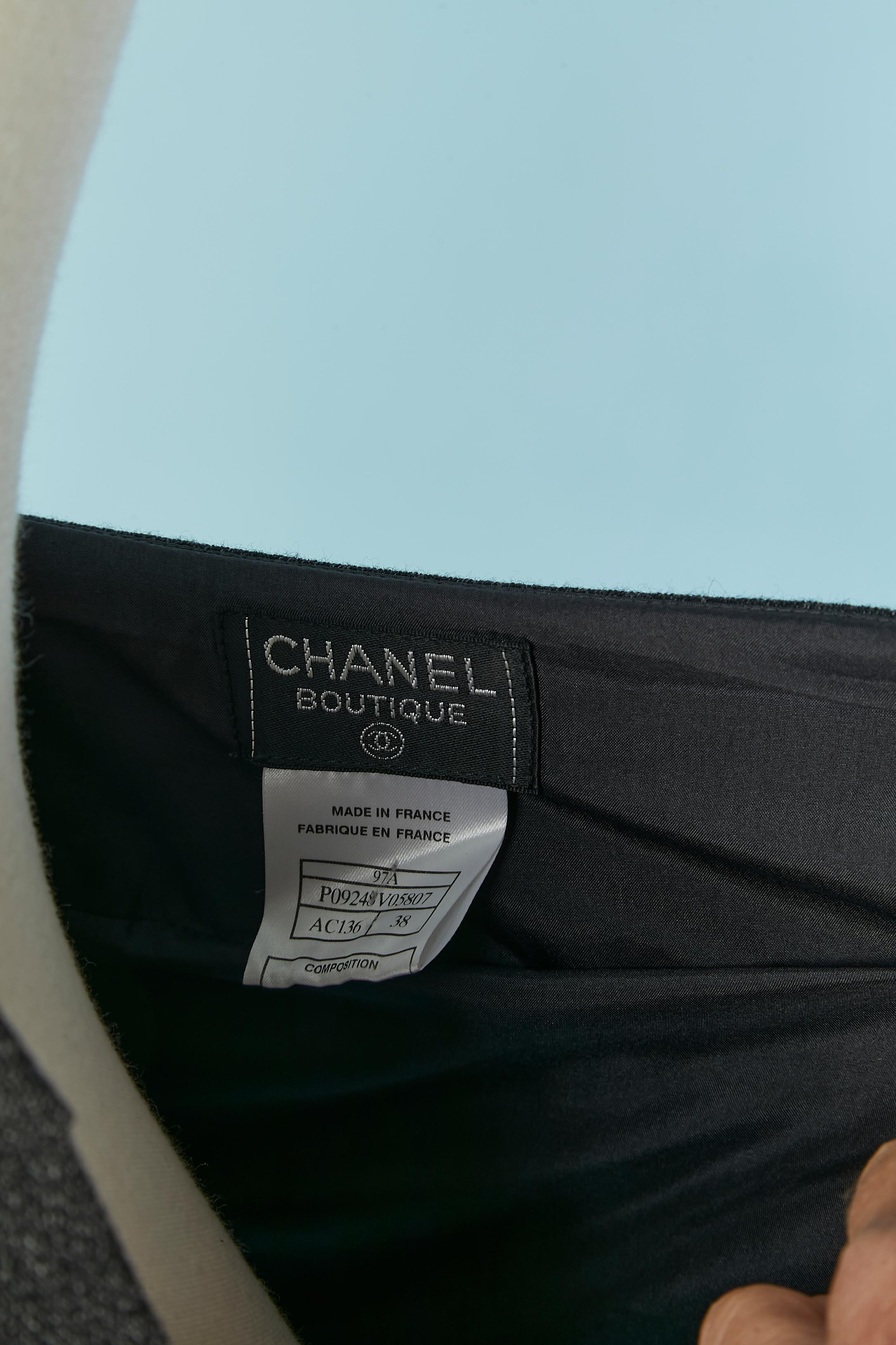 Grey wool skirt with box-pleats CHANEL BOUTIQUE en venta 1