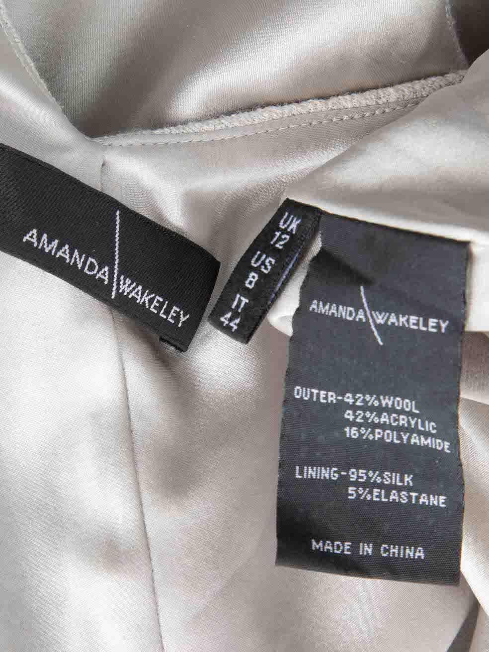 Women's Grey Wool Sleeveless Body-con Dress Size L For Sale