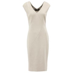 Grey Wool Sleeveless Body-con Dress Size L