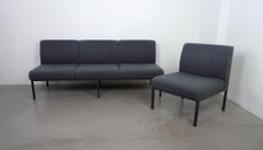 Grey Wool Sofa and Lounge Chair from Fröscher, Germany, 1960s