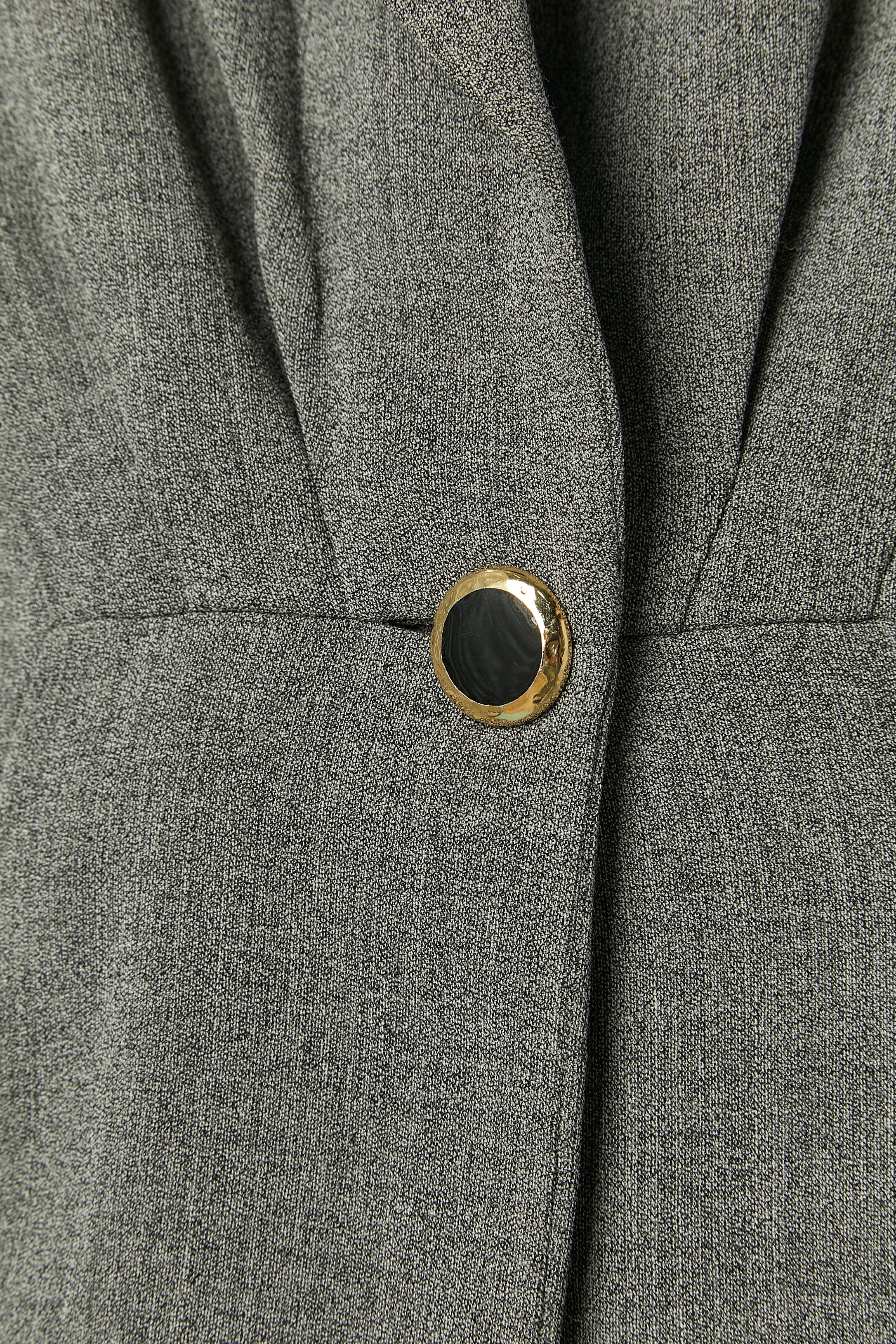 Gray Grey worsted wool skirt suit Ungaro Solo Donna For Sale