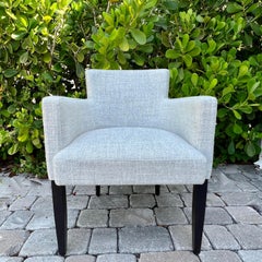 Mid-Century Modern Chair in Woven Grey by Pierre Frey