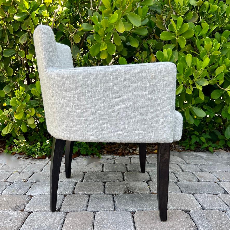 French Mid-Century Modern Chair in Woven Grey by Pierre Frey For Sale