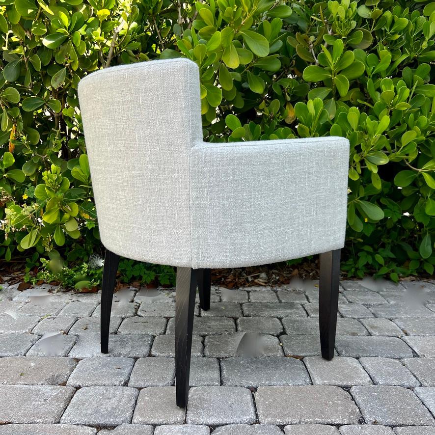 Mid-Century Modern Chair in Woven Grey by Pierre Frey In Excellent Condition For Sale In Fort Lauderdale, FL