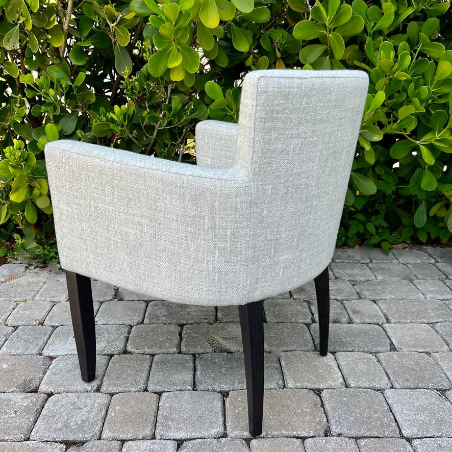 Textile Mid-Century Modern Chair in Woven Grey by Pierre Frey For Sale
