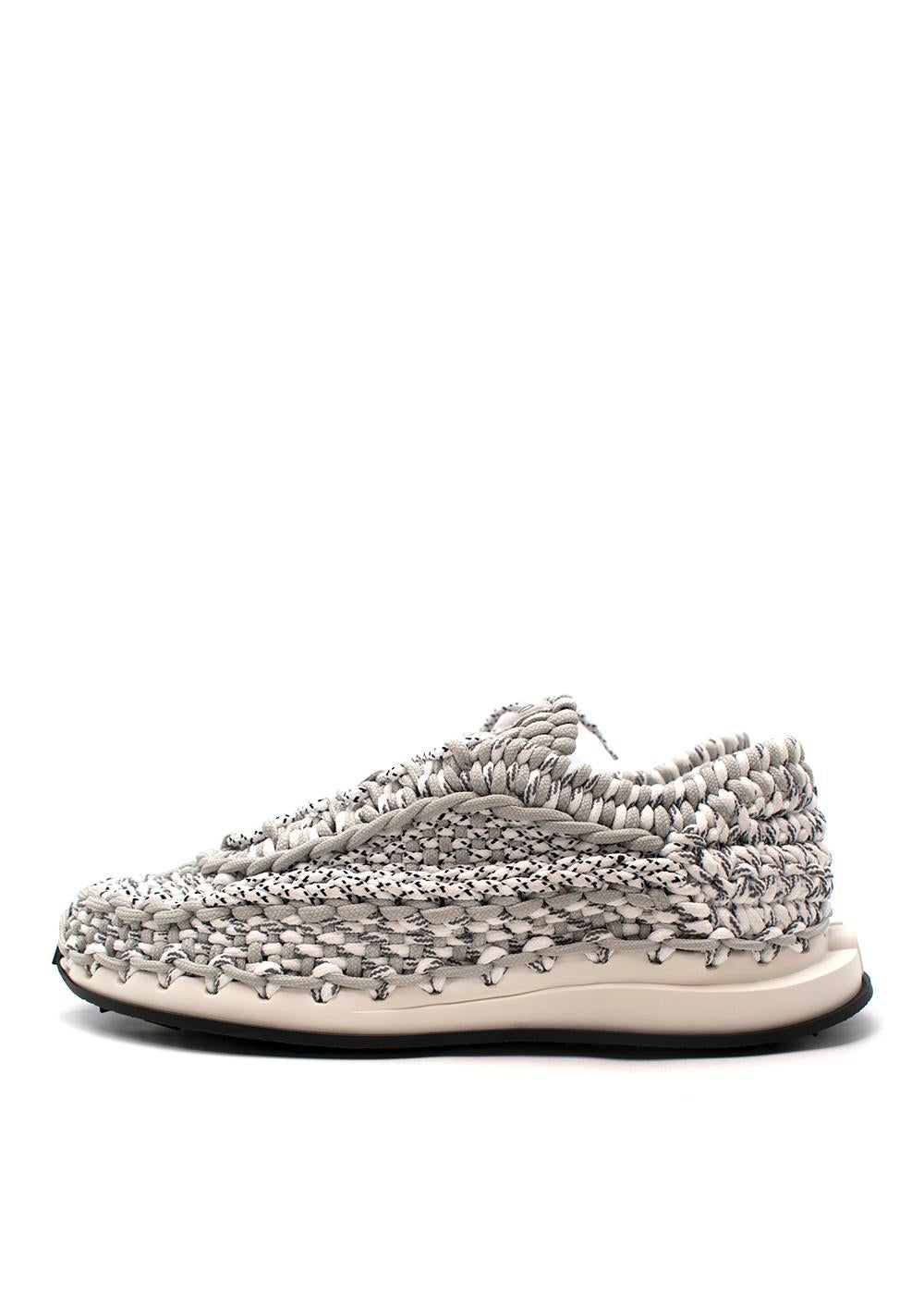 Grey Woven Cord Sneakers For Sale 1