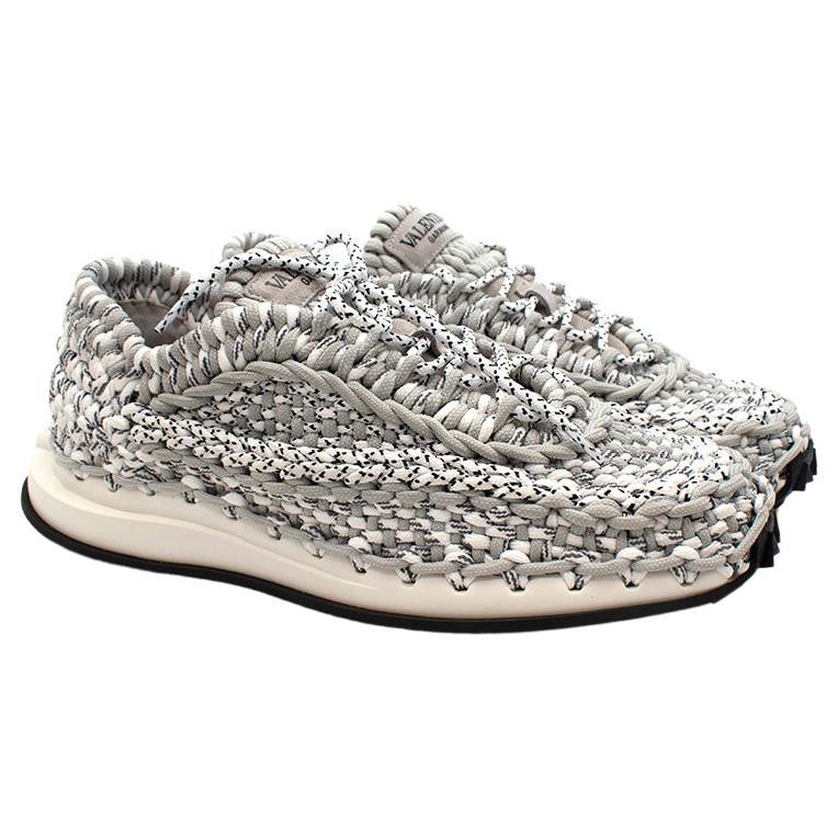 Grey Woven Cord Sneakers For Sale