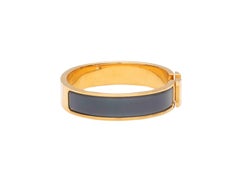 Grey & Yellow Gold Plated Hermes Clic H Bangle Bracelet
