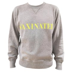 Grey yellow Vaxinated cotton sweater NWOT