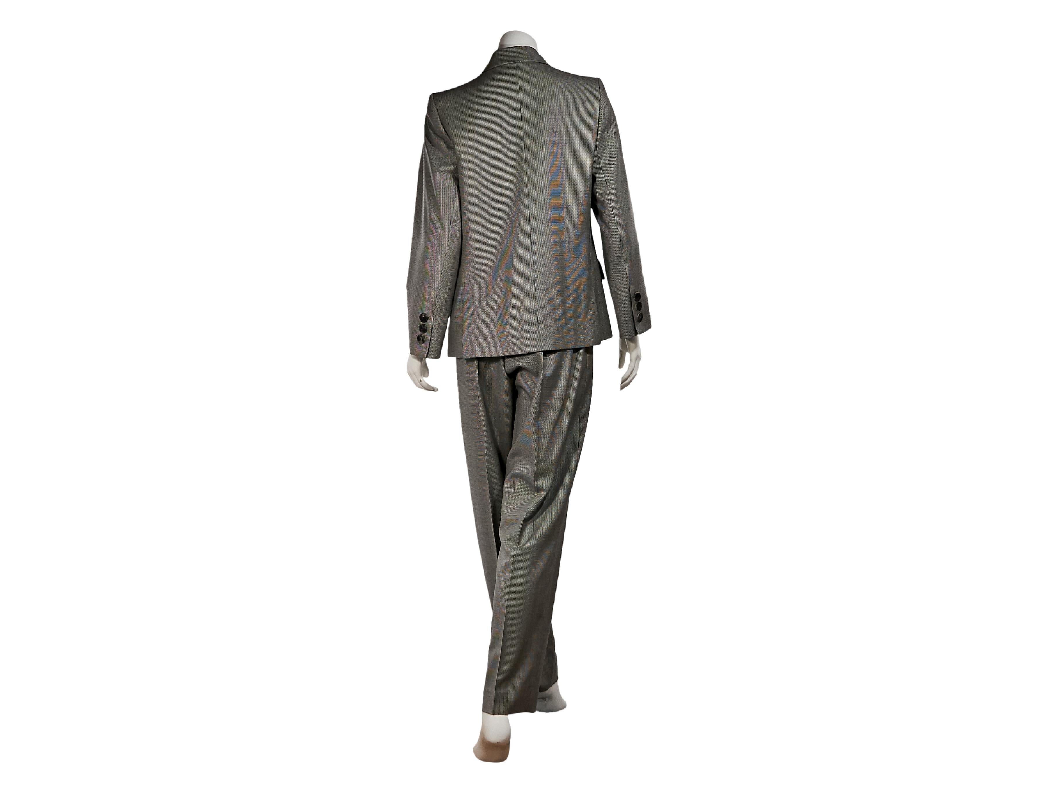 Black Grey Yves Saint Laurent 3-Piece Wool Suit