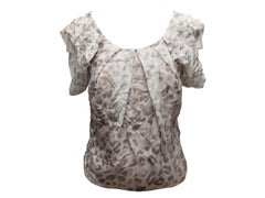 Grey Zac Posen Spring 2009 Leopard Print Blouse Size US S