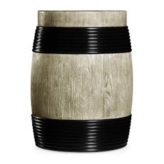 Greyed Oak Barrel Side Table