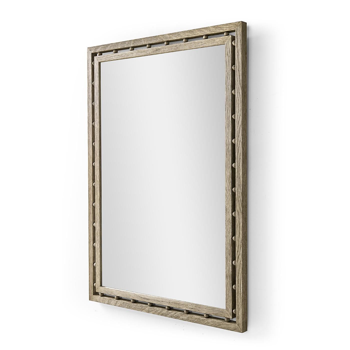 Rustic Greyed Oak Mirror For Sale