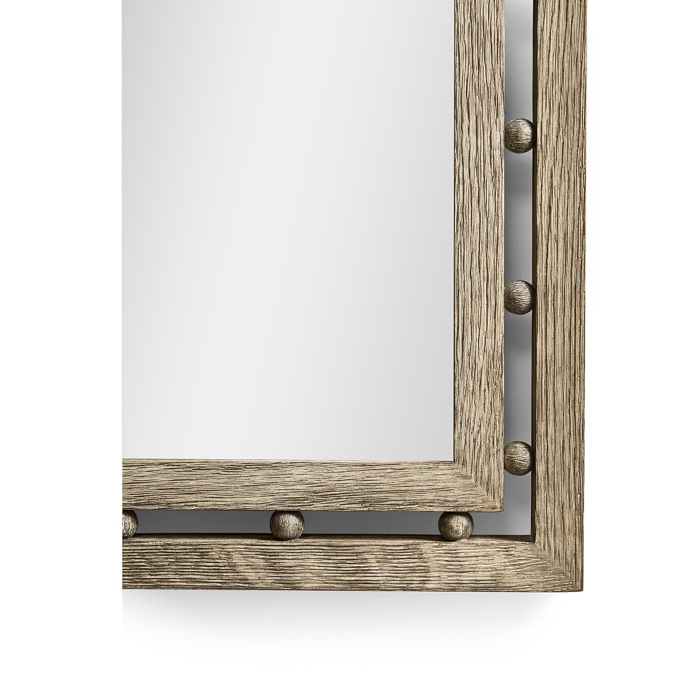 Contemporary Greyed Oak Mirror For Sale