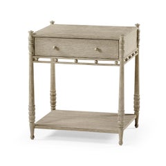 Table de chevet rustique en chêne gris