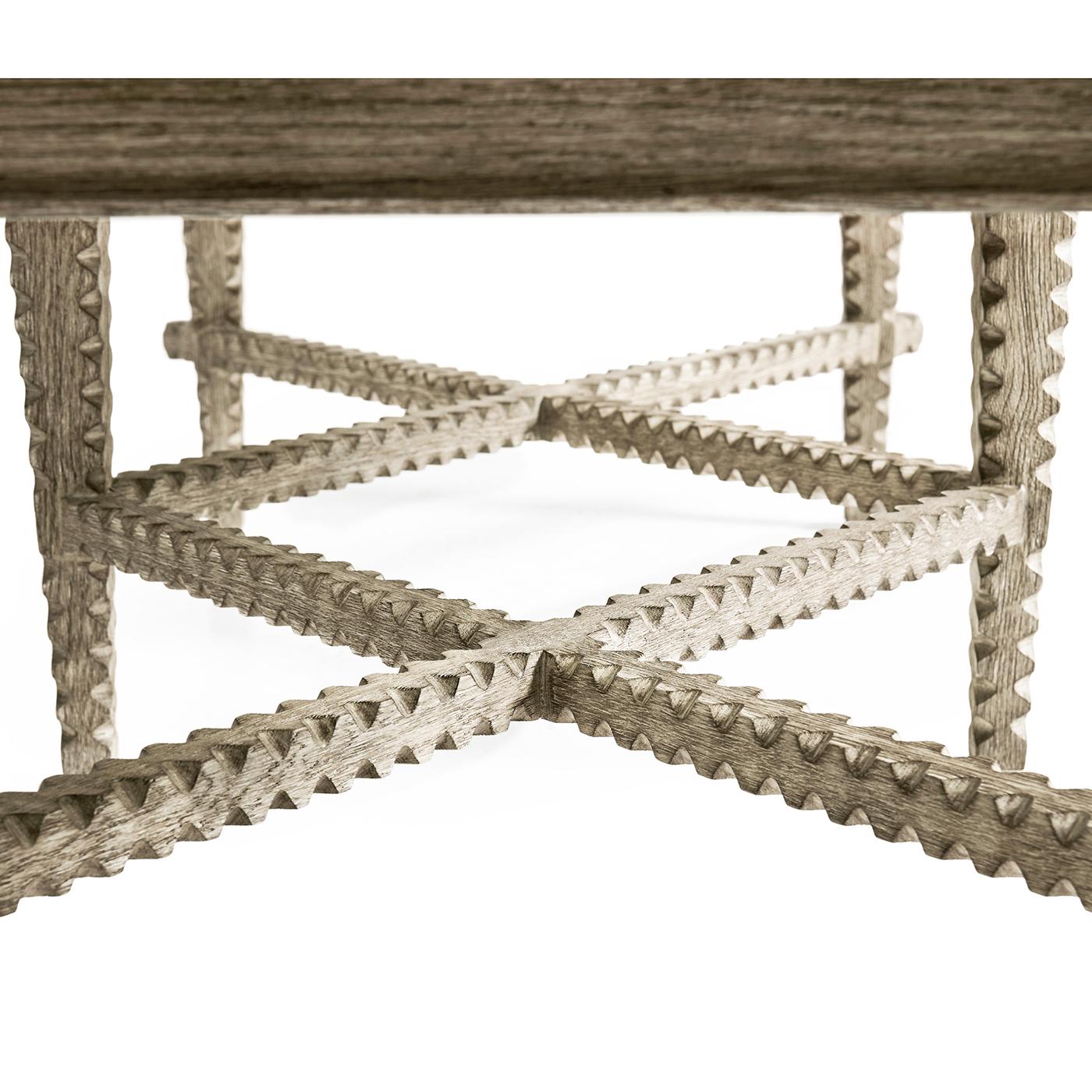 Greyed Oak Rustic Coffee Table For Sale 4