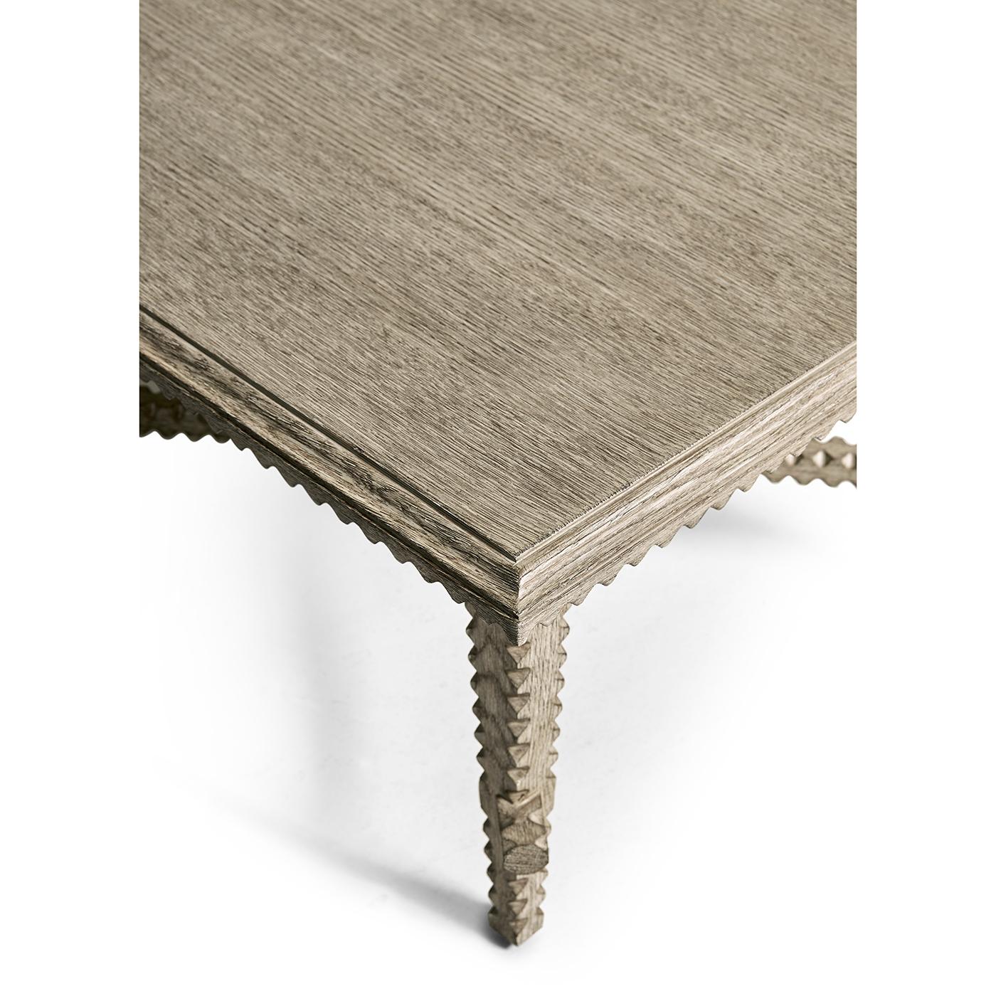 Contemporary Greyed Oak Rustic Coffee Table For Sale