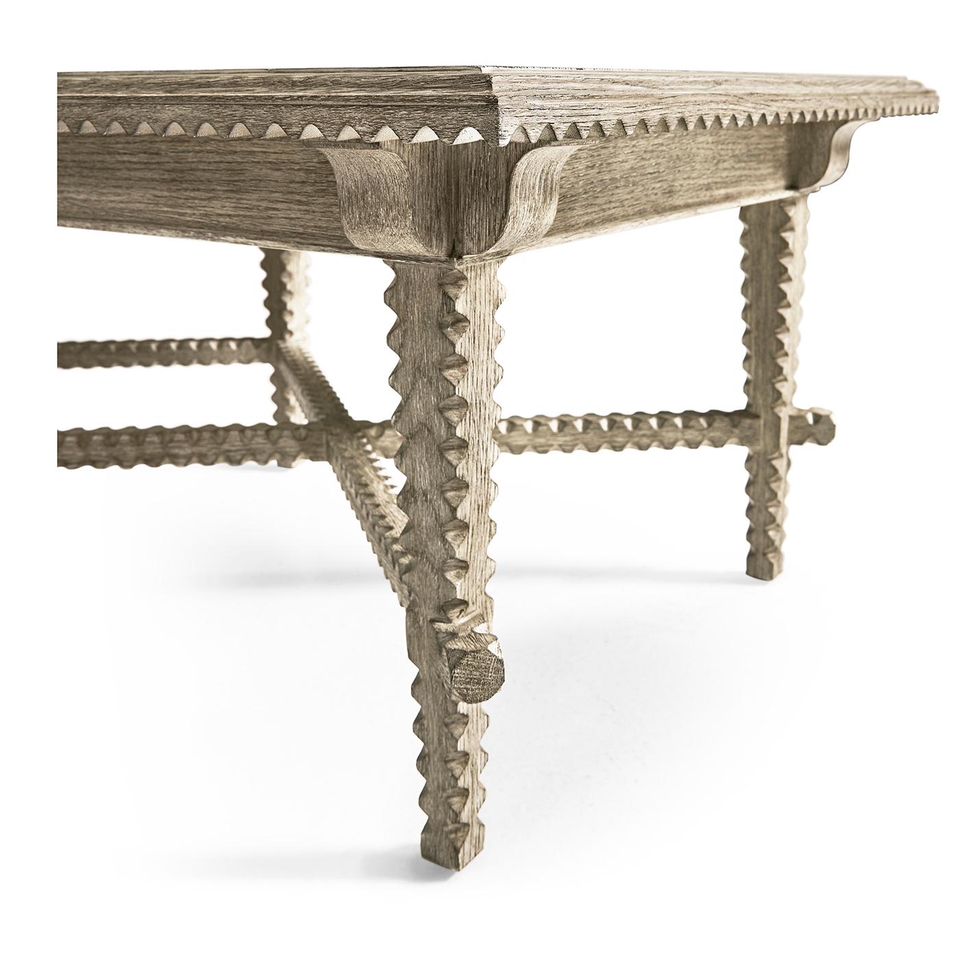 Wood Greyed Oak Rustic Coffee Table For Sale