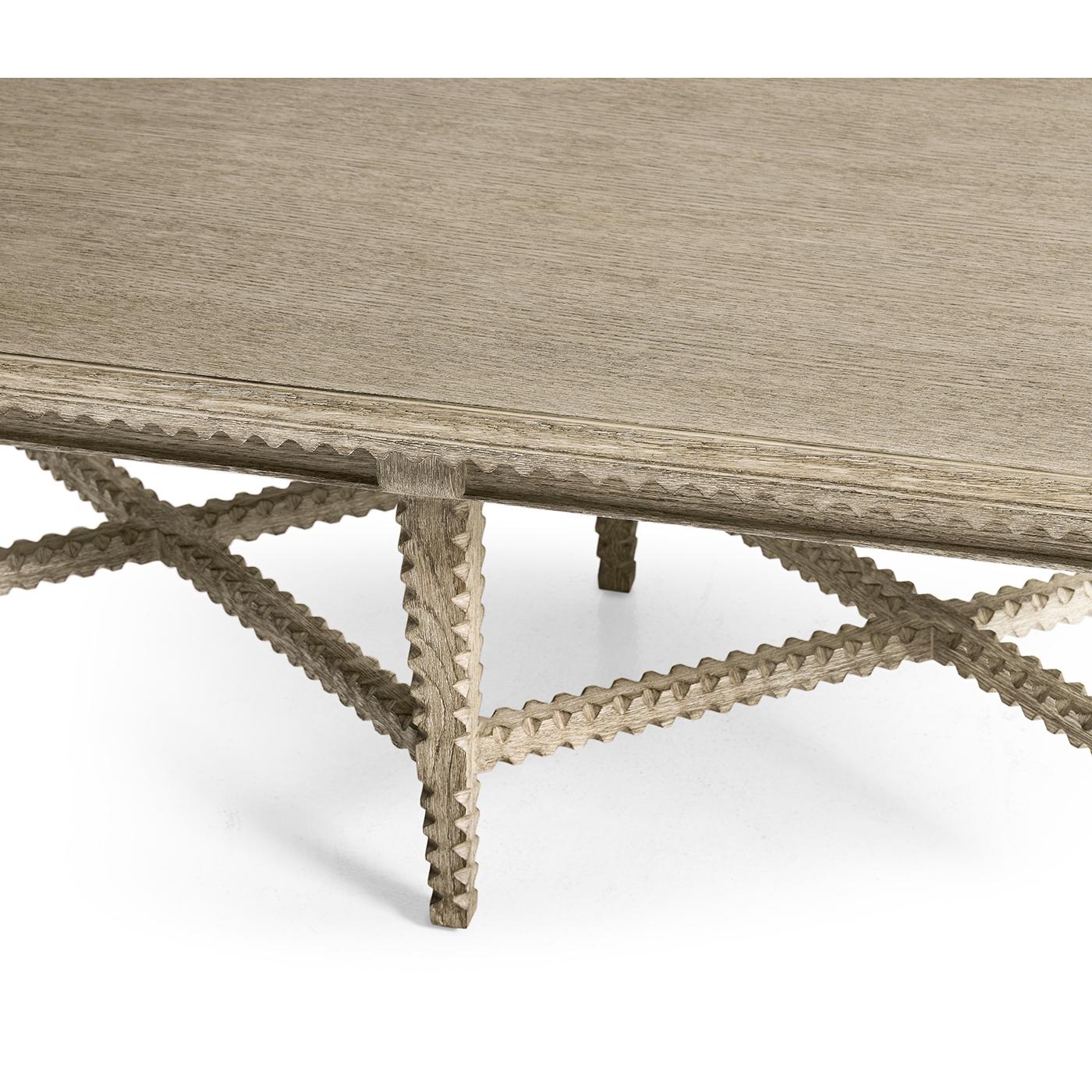 Greyed Oak Rustic Coffee Table For Sale 1