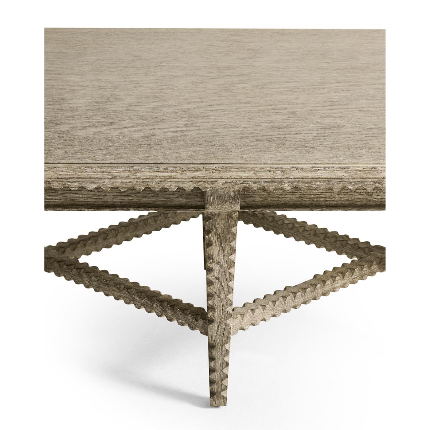 Greyed Oak Rustic Coffee Table For Sale 2