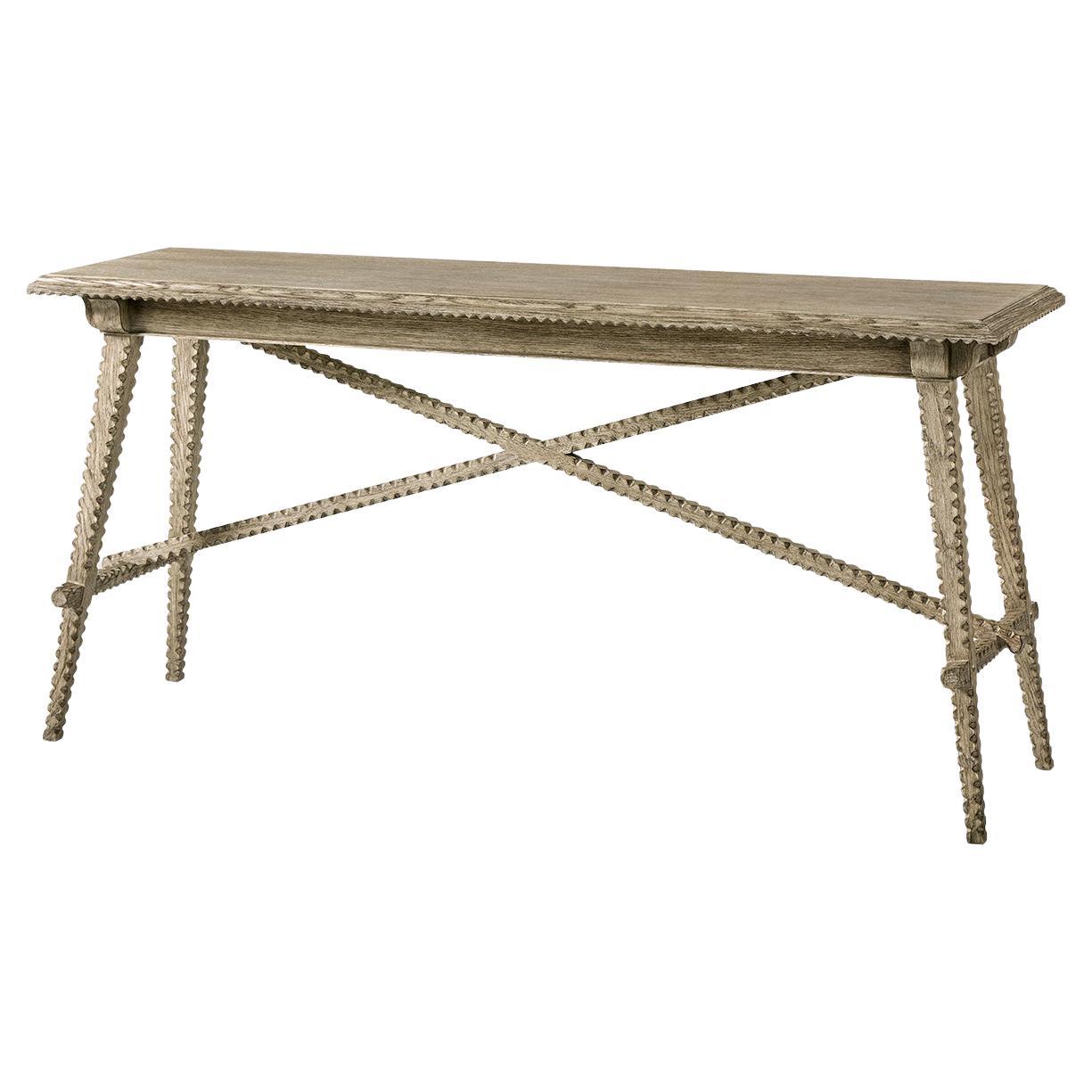 Table console rustique en Oak Oak grisé