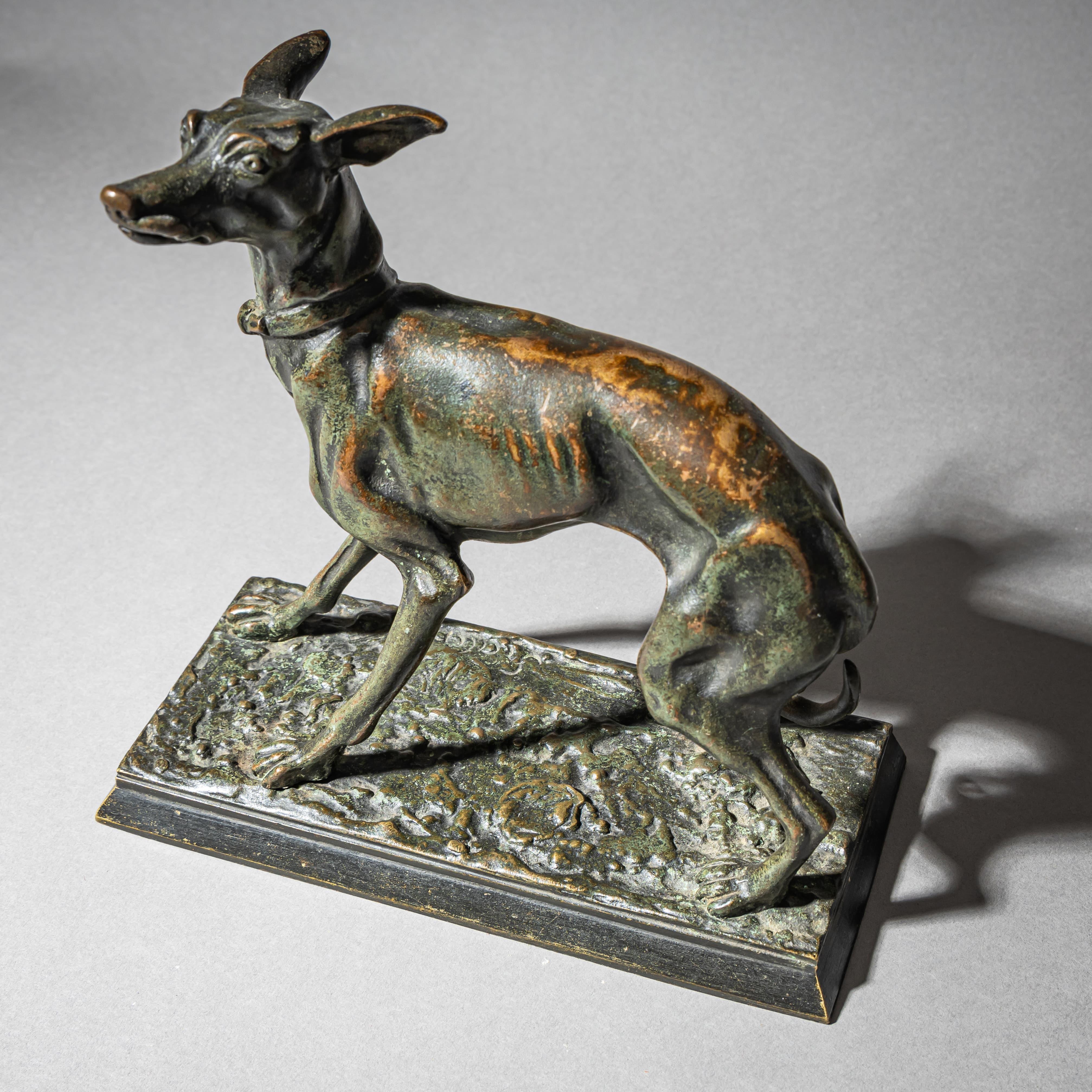 XIX secolo Levriero in bronzo di Christophe Fratin (1801-1864) in vendita