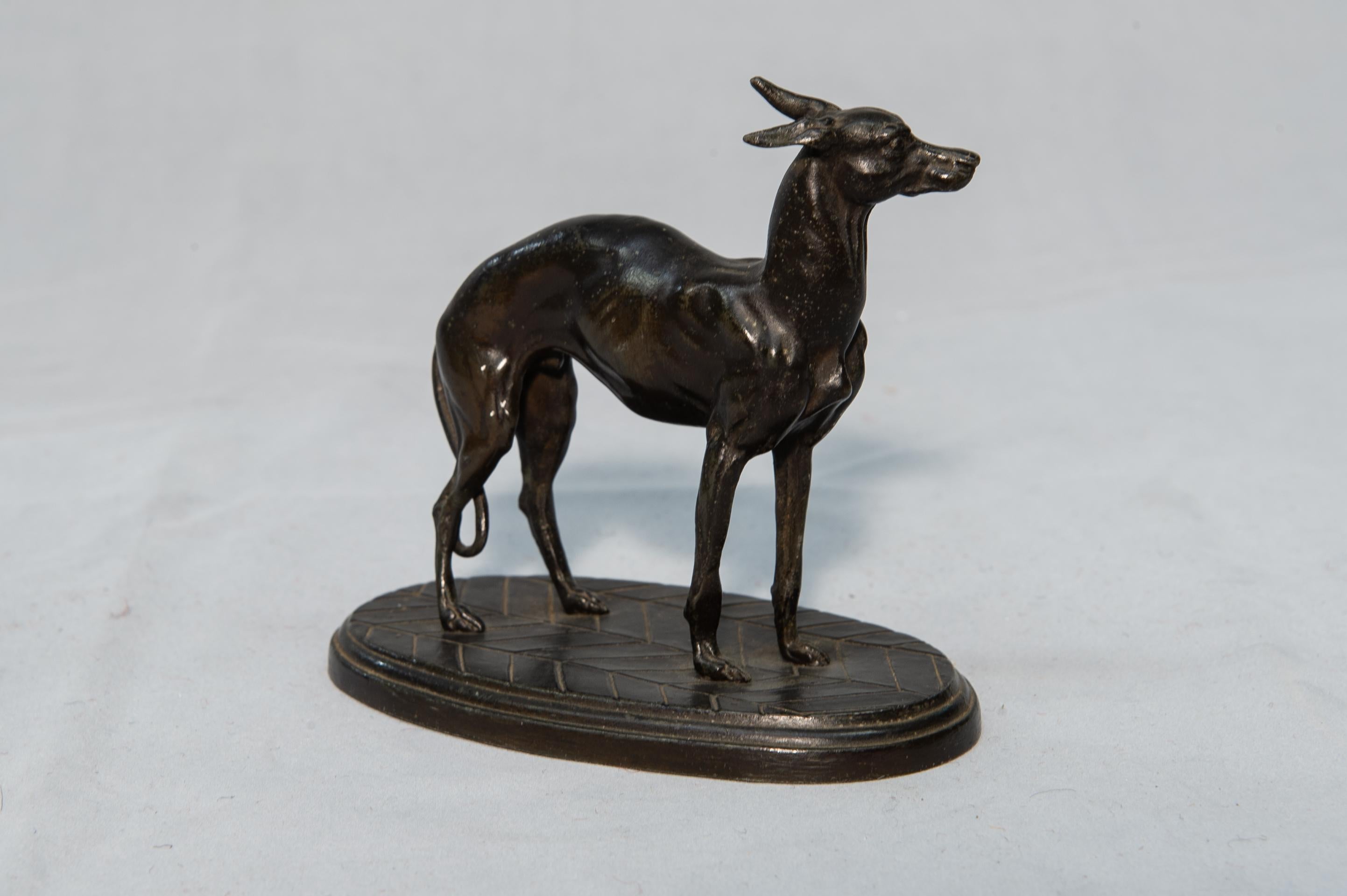 Beaux Arts Greyhound Dog Small Bronze For Sale