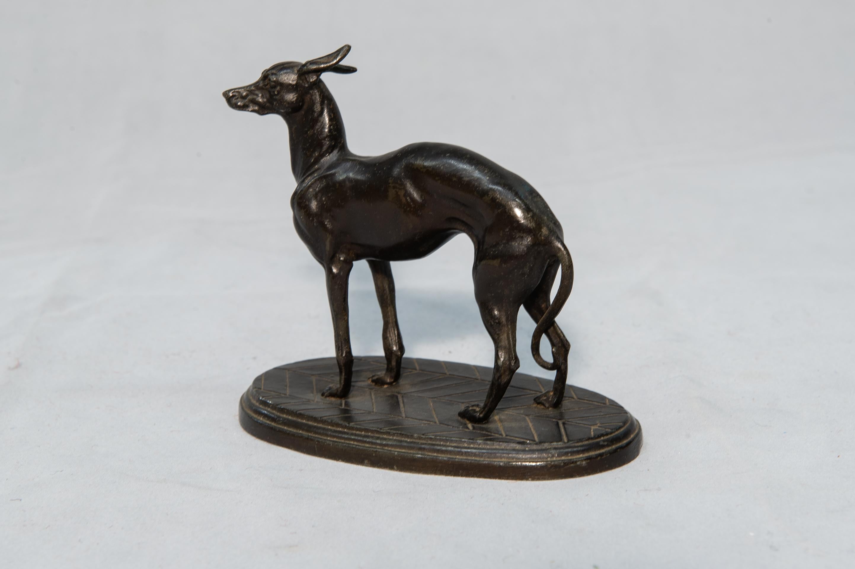 English Greyhound Dog Small Bronze For Sale