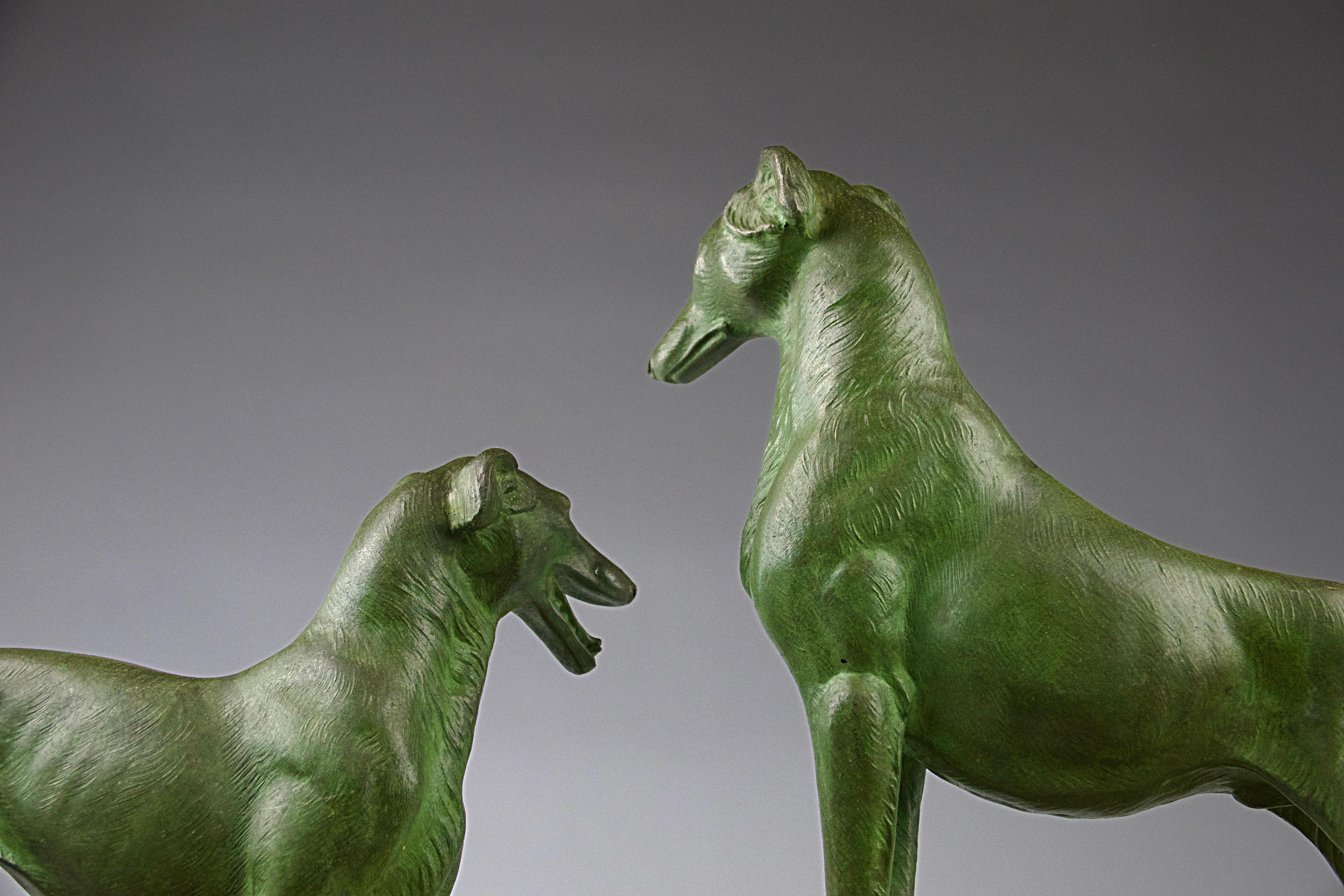 Greyhound Sculpture, France Art Déco, 1930s For Sale 1