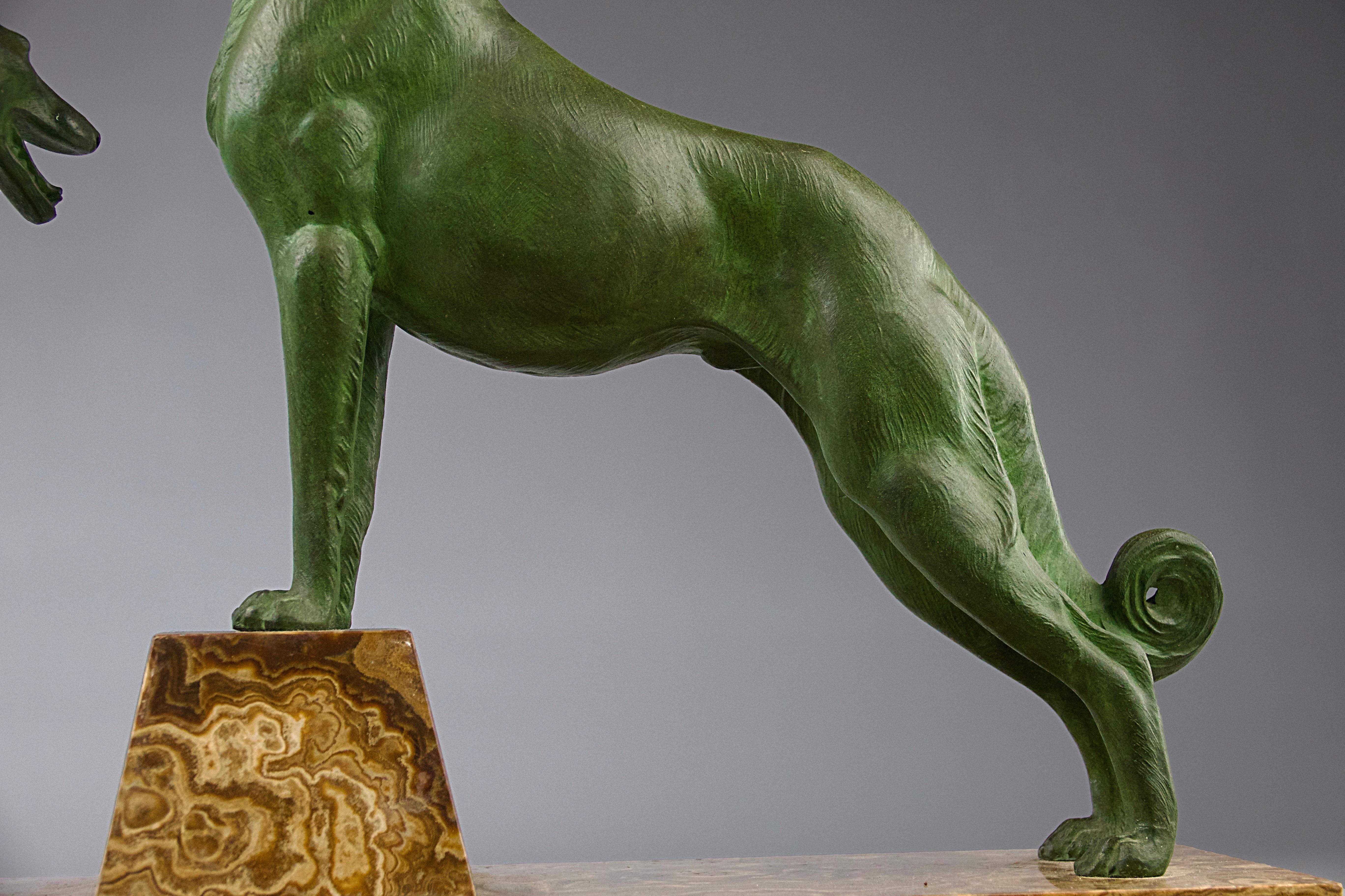 Greyhound Sculpture, France Art Déco, 1930s For Sale 3