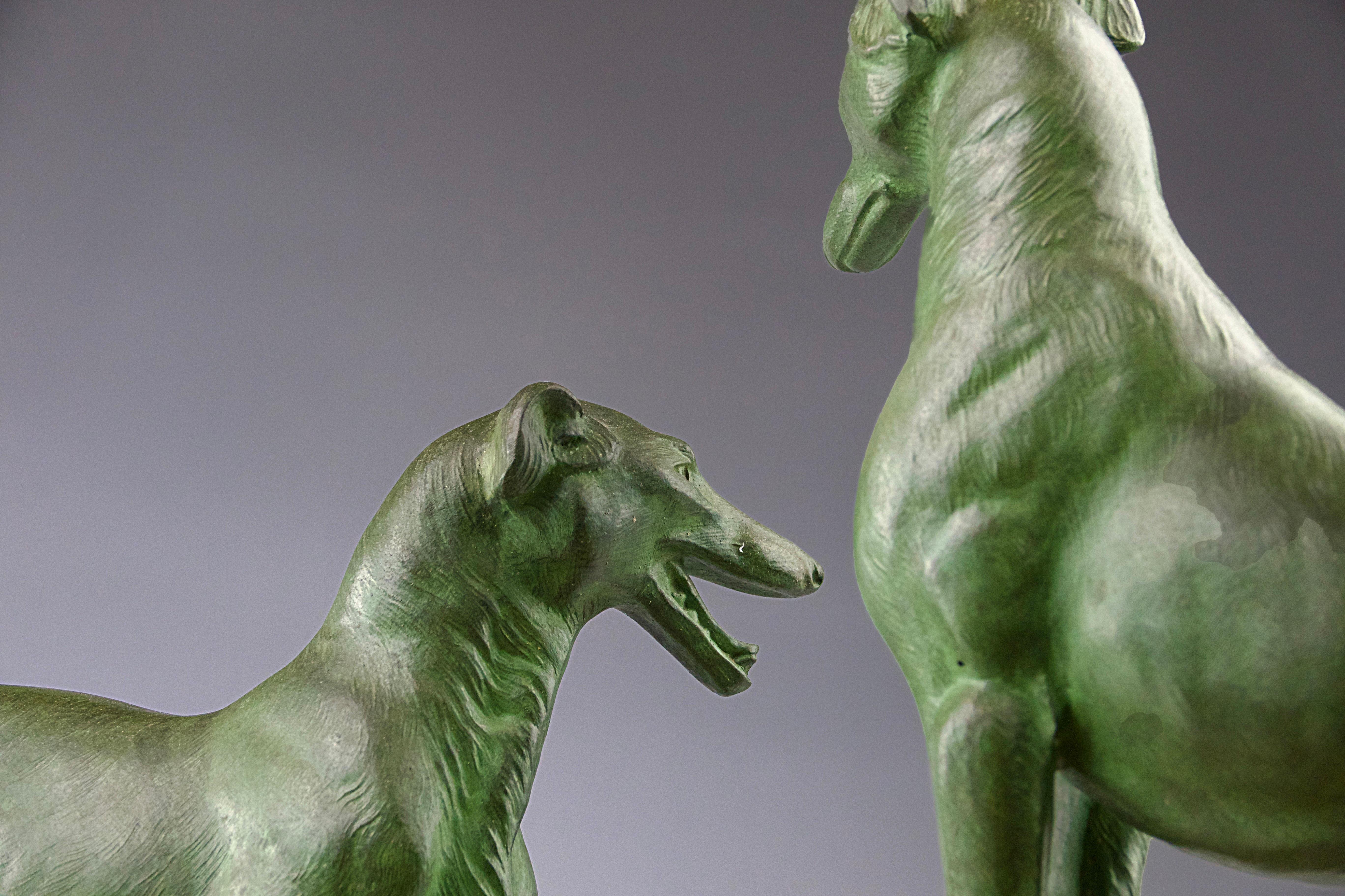 Windhund-Skulptur, Frankreich Art Déco, 1930er Jahre im Angebot 5