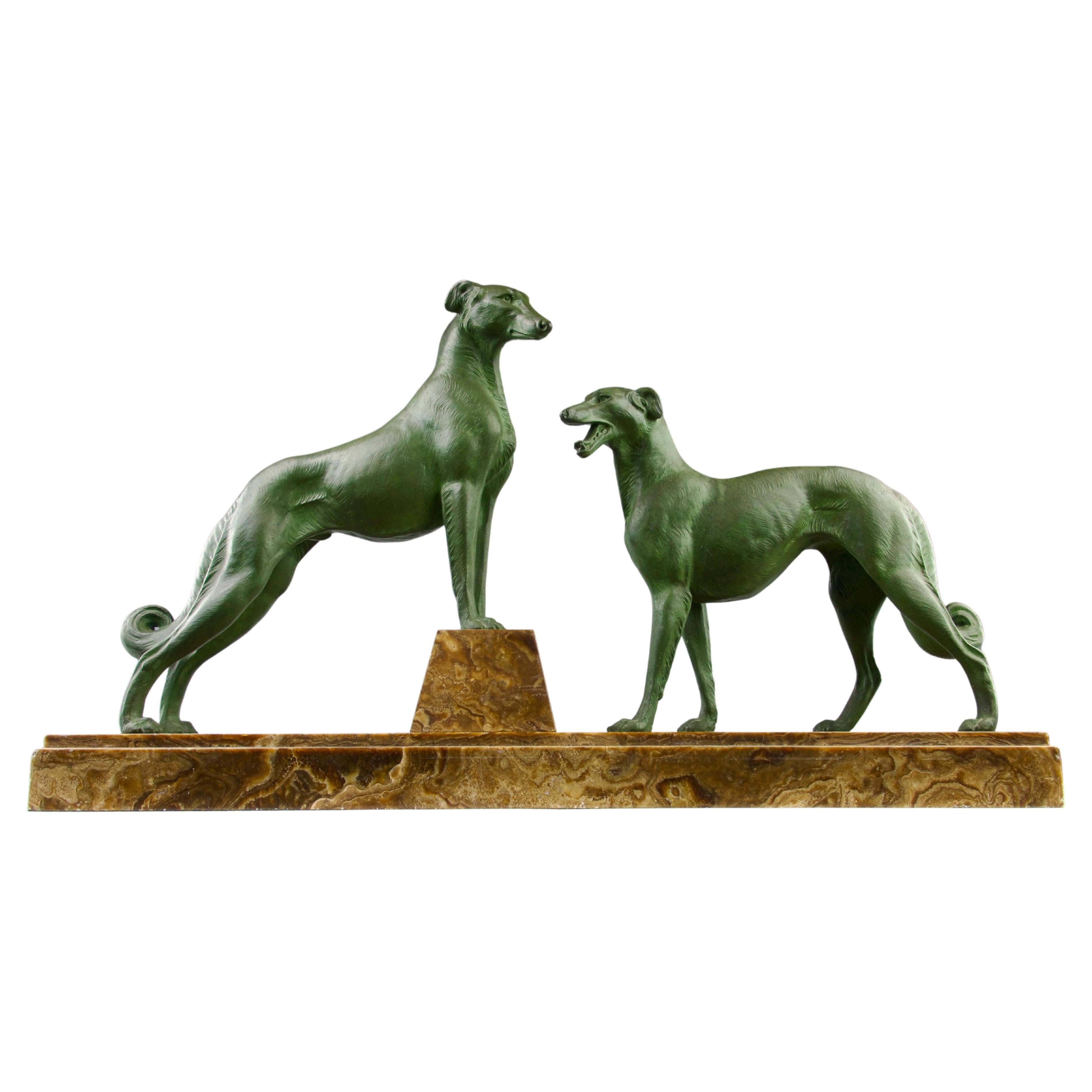 Greyhound Sculpture, France Art Déco, 1930s