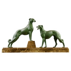 Vintage Greyhound Sculpture, France Art Déco, 1930s