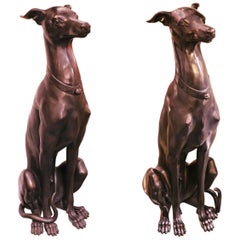 Greyhound Sculpture Set of Two in Solid Bronze Greyhound Sculpture Set of Two in Solid Bronze