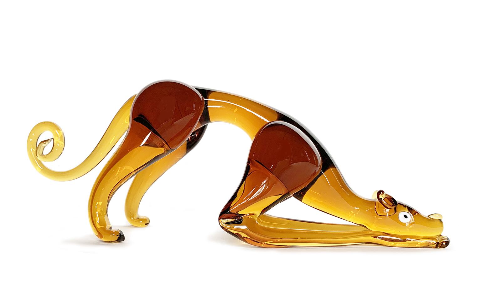 Lévrier - Sculpture en verre façonné, Flavio Poli, I.V.A.M.  Murano, Vers 1930 Excellent état - En vente à Milano, IT