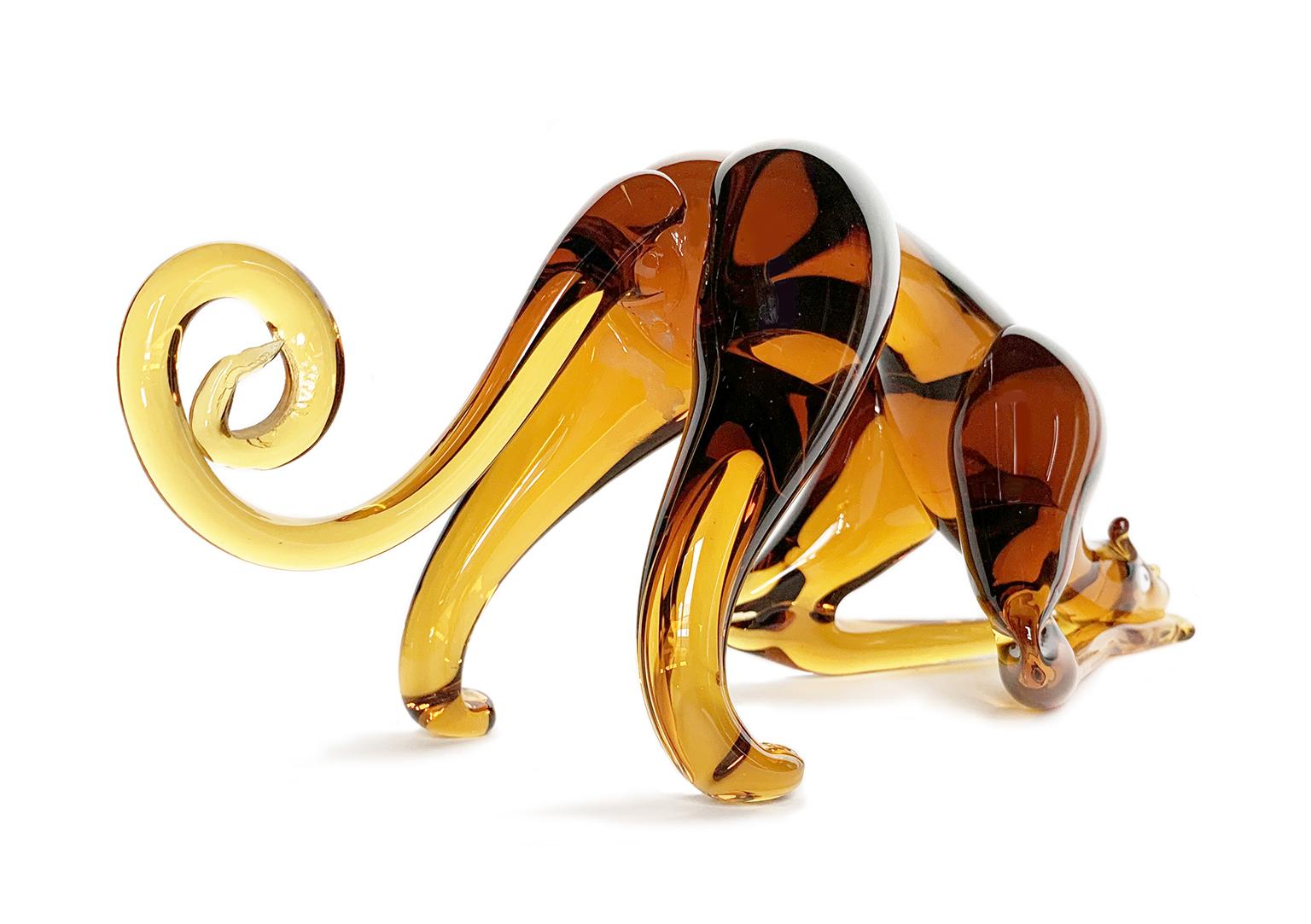 Contemporain Lévrier - Sculpture en verre façonné, Flavio Poli, I.V.A.M.  Murano, Vers 1930 en vente