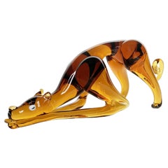 Greyhound - Shaped Glass Sculpture, Flavio Poli, I.V.A.M.  Murano, Circa 1930