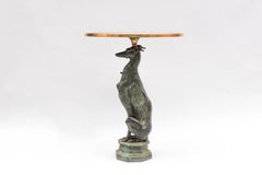 Greyhound Stand in Bronze and Marble, Early 20th Century